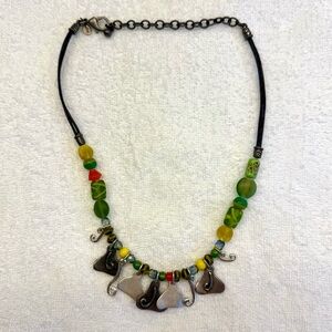 Chico’s Colorful Beaded Necklace with Metal Charms